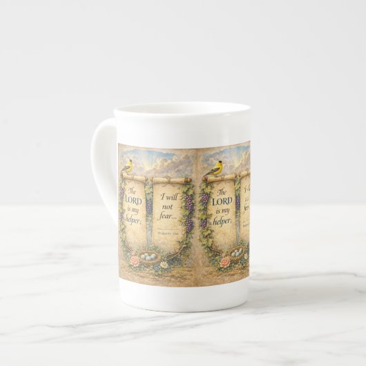 Christian Scripture Mug " The Lord Is My Helper" Porzellantasse (Vorderseite Links)