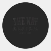 Christian Shirts Women Men Way Truth Life Christia Runder Aufkleber (Vorderseite)