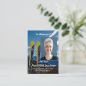 Christian  Skiing Skier  Memorial Keepsake  Visitenkarte (Stehend Vorderseite)