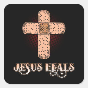 Christian Sticker (Quadrat) - Jesus heilt