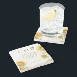 Christian Sunflowers Romans 1:20 Scripture  Steinuntersetzer<br><div class="desc">Romans 1:20 Scripture Watercolor sunflowers coasters.  Generic.  Religious decor.  Christian decor.</div>