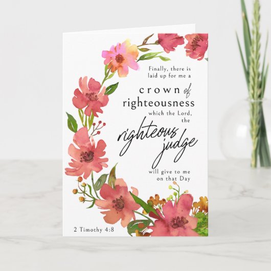 Christian Sympathy Card - Crown of Righteousness Karte (Vorderseite)