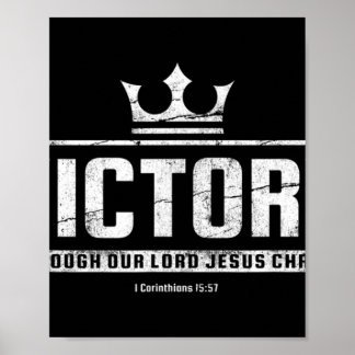 Christian T Shirt Women Men | Victory In Jesus Bib Poster