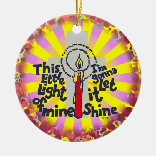 Christian This Little Light custom name ornament (Vorne)