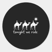 Christian Tonight We Ride Three Wise Men Christmas Runder Aufkleber (Vorderseite)