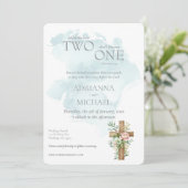 Christian Two Become One Watercolor Einladung (Stehend Vorderseite)