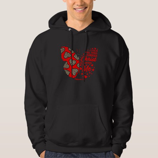 Christian Valentine's Day  Her Cheetah Print Butte Hoodie (Vorderseite)