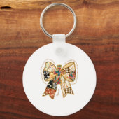 Christian Verse Bible Jesus Coquette Bow Patchwork Schlüsselanhänger (Vorderseite)