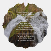 Christian Waterfall Landscape  Memorial Keepsake  Ornament Karte (Rückseite)