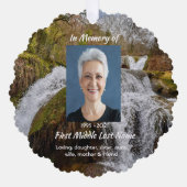 Christian Waterfall Landscape  Memorial Keepsake  Ornament Karte (Vorderseite)