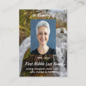 Christian Waterfall Landscape  Memorial Keepsake  Visitenkarte (Vorderseite)