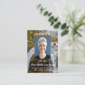 Christian Waterfall Landscape  Memorial Keepsake  Visitenkarte (Stehend Vorderseite)