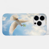 Christian White Dove with Olive Sky iPhone Case (Rückseite (Horizontal))
