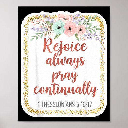 Christian Woman Bible Verse Rejoice Always Pray Co Poster (Vorne)