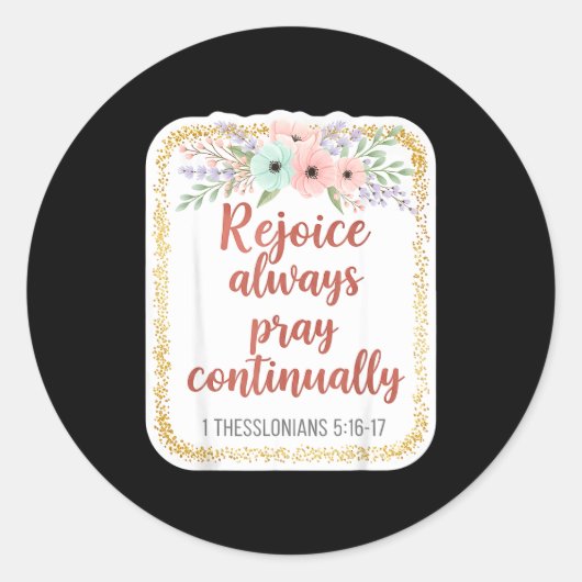 Christian Woman Bible Verse Rejoice Always Pray Co Runder Aufkleber (Vorderseite)
