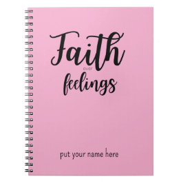 Christian Women Minimalist Faith Over Feelings  Notizblock