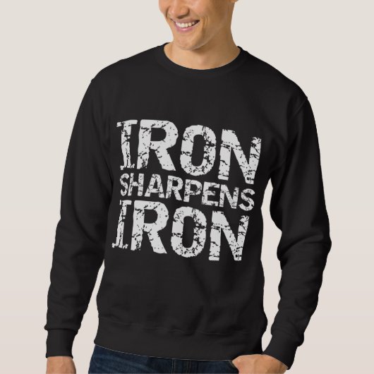 Christian Workout Diszipleship Distressed Iron Sha Sweatshirt (Vorderseite)