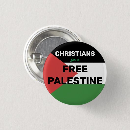 CHRISTIANER FÜR EINE KOSTENLOSE PALÄSTINENFLAGE RO BUTTON (Vorne & Hinten)