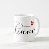 Christiania Flag Herz, Fristaden Christiania Kaffeetasse (VorderseiteRechts)