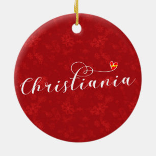 Christiania Flag Herz, Fristaden Christiania Keramik Ornament