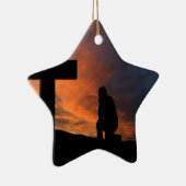 Christianity Faith Cross Jesus Peace Love Destiny Keramikornament (Rechts)