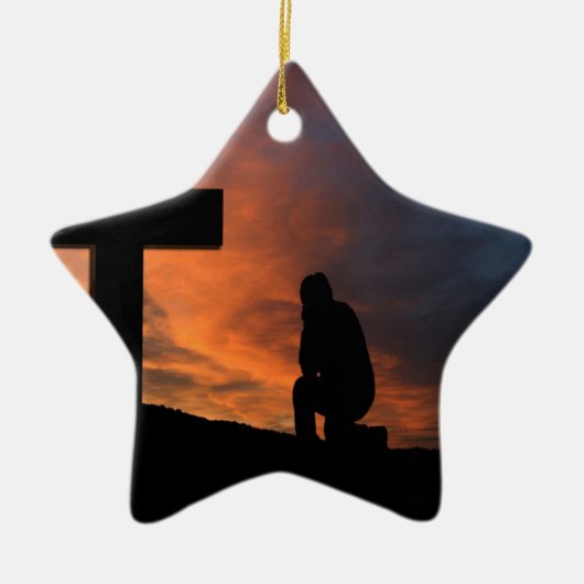 Christianity Faith Cross Jesus Peace Love Destiny Keramikornament (Vorne)