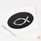 Christianity Ichthys fish Ovaler Aufkleber (Umschlag)