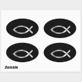 Christianity Ichthys fish Ovaler Aufkleber (Blatt)