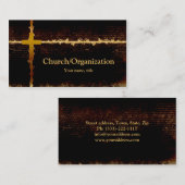 Christianity Pastor Golden Cross Dark Card Visitenkarte (Vorne/Hinten)