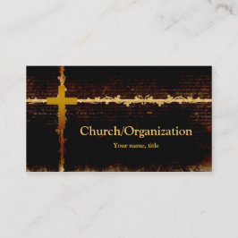 Christianity Pastor Golden Cross Dark Card Visitenkarte