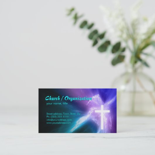 Christianity-Religious Cross & Soul Business Card Visitenkarte (Stehend Vorderseite)