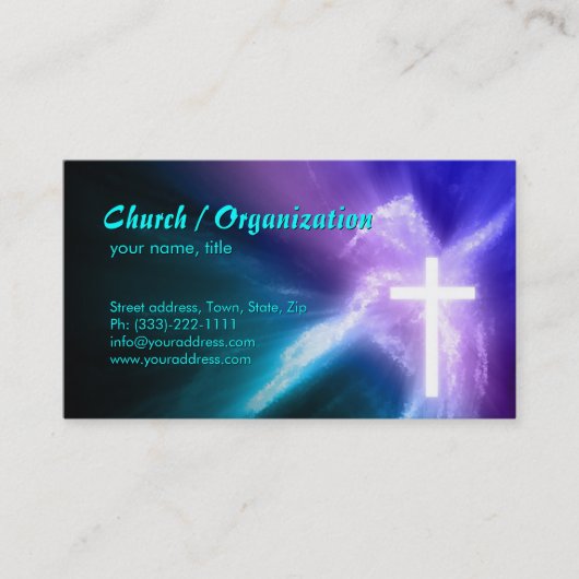 Christianity-Religious Cross & Soul Business Card Visitenkarte (Vorderseite)