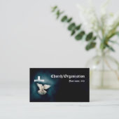 Christianity-Religious Dove & Cross Business Card Visitenkarte (Stehend Vorderseite)