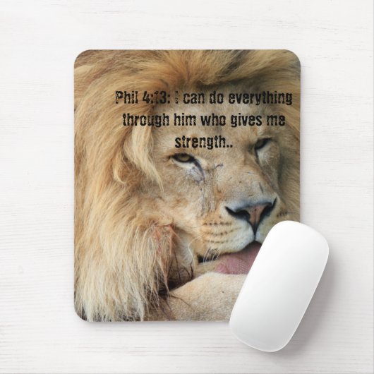 Christianity Scripture Bible Verse Phil 4:13 Mousepad (Mit Mouse)