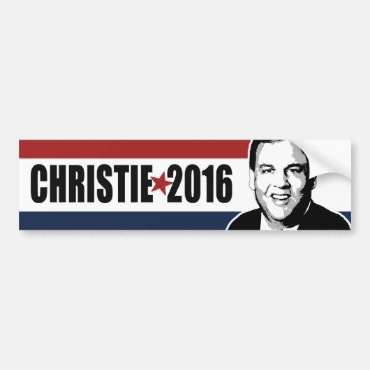 Christie 2016 Stern-roter weißer und blauer Autoaufkleber (Vorne)