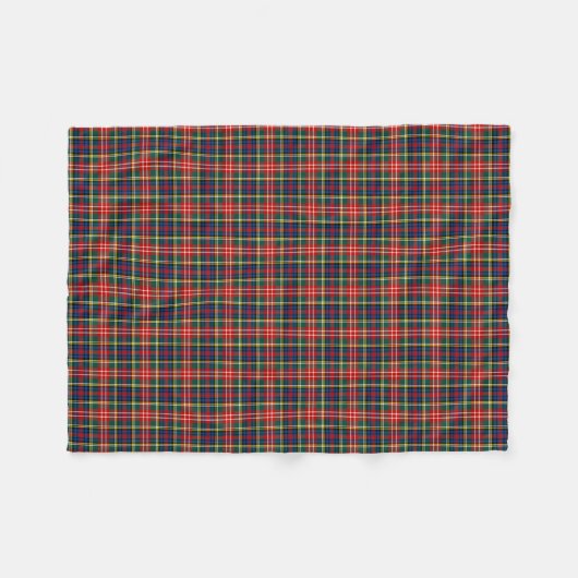Christie Clan Colorful Red Scottish Tartan Fleecedecke (Vorderseite (Horizontal))