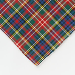 Christie Clan Colorful Red Scottish Tartan Fleecedecke