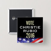 Christie Rubio 2016 Kampagnen-Knopf (Quadrat) Button (Vorne & Hinten)