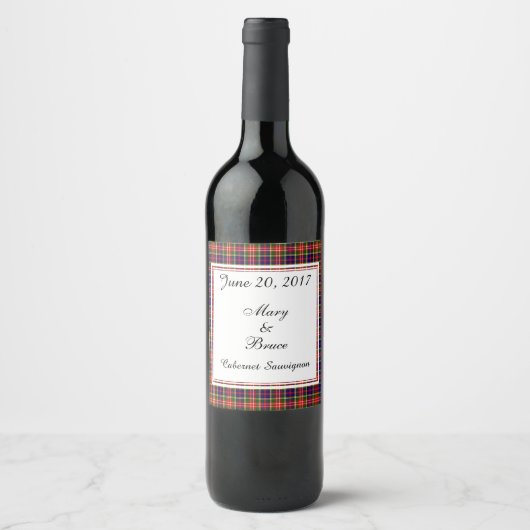 Christie Scottish Wedding Wine Label Weinetikett (Vorderseite)