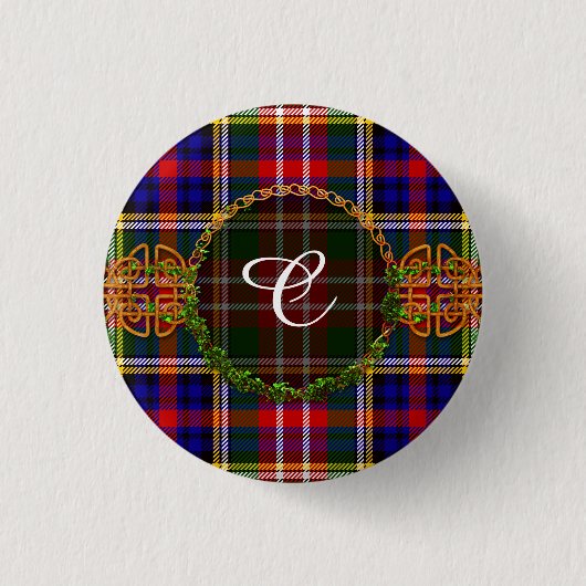 Christie-Tartan mit Monogramm Button (Vorderseite)