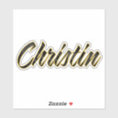 Christin black gold Lettering Aufkleber Sticker (Blatt)