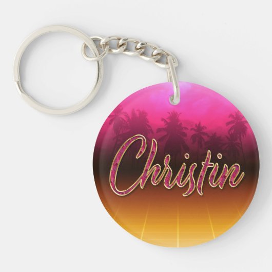 Christin Vorname Name pink Schlüsselanhänger (Vorderseite)