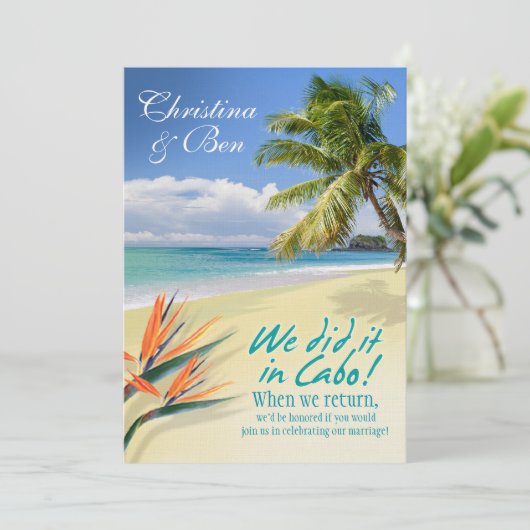 Christina EMERALD GEWÄSSER Cabo Empfang (Leinen) Einladung (Stehend Vorderseite)