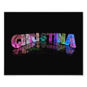 Christina - moderne Namen in den Lichtern 3D Fotodruck