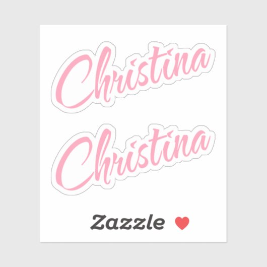Christina Name in Pink x2 Aufkleber (Blatt)