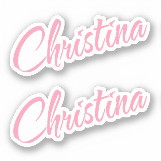 Christina Name in Pink x2 Aufkleber (Vorderseite)