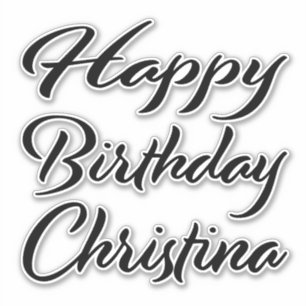 Christina Name Vorname black Sticker Geburtstag