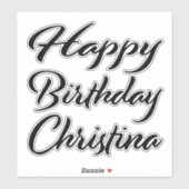 Christina Name Vorname black Sticker Geburtstag (Blatt)