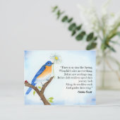 Christina Rossetti "Spring" Poem with Bluebird Postkarte (Stehend Vorderseite)