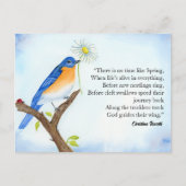 Christina Rossetti "Spring" Poem with Bluebird Postkarte (Vorderseite)